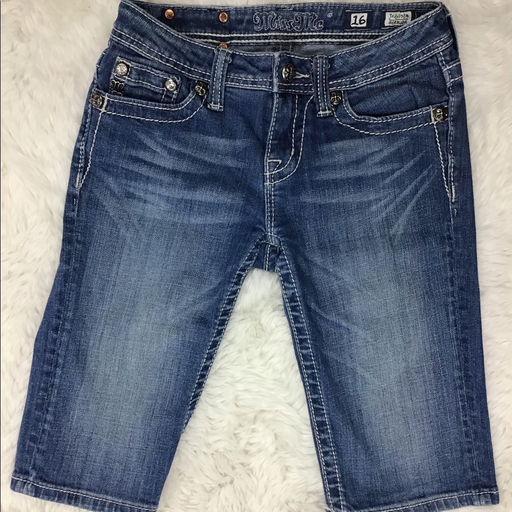 Miss Me Bermuda jk6079m Shorts Girls Size 16 (*5)^ - Picture 2 of 5